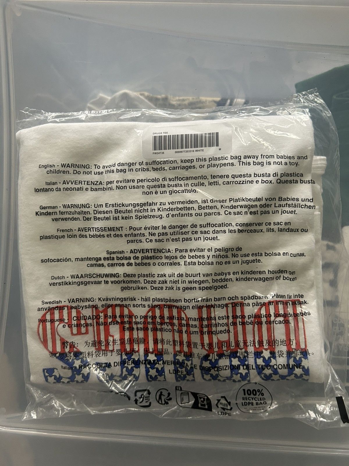 Supreme Supreme Drugs Tee Size US M / EU 48-50 / 2 - 3 Thumbnail