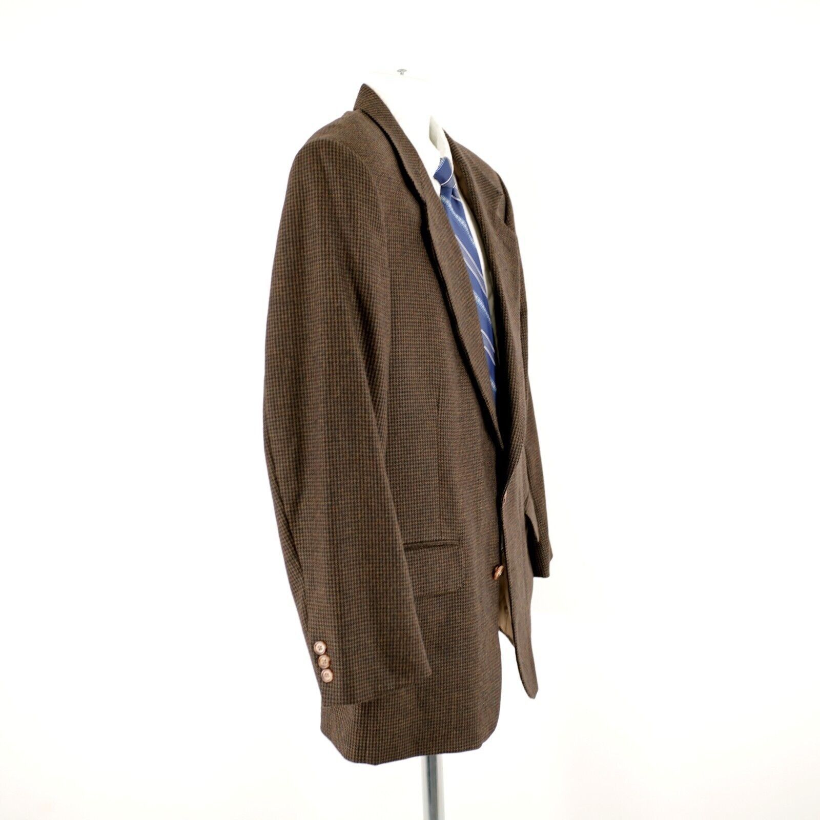 Oscar De La Renta Oscar De La Renta 42R Soft Tweed Wool Brown Green Houndstoot Size 42R - 7 Thumbnail
