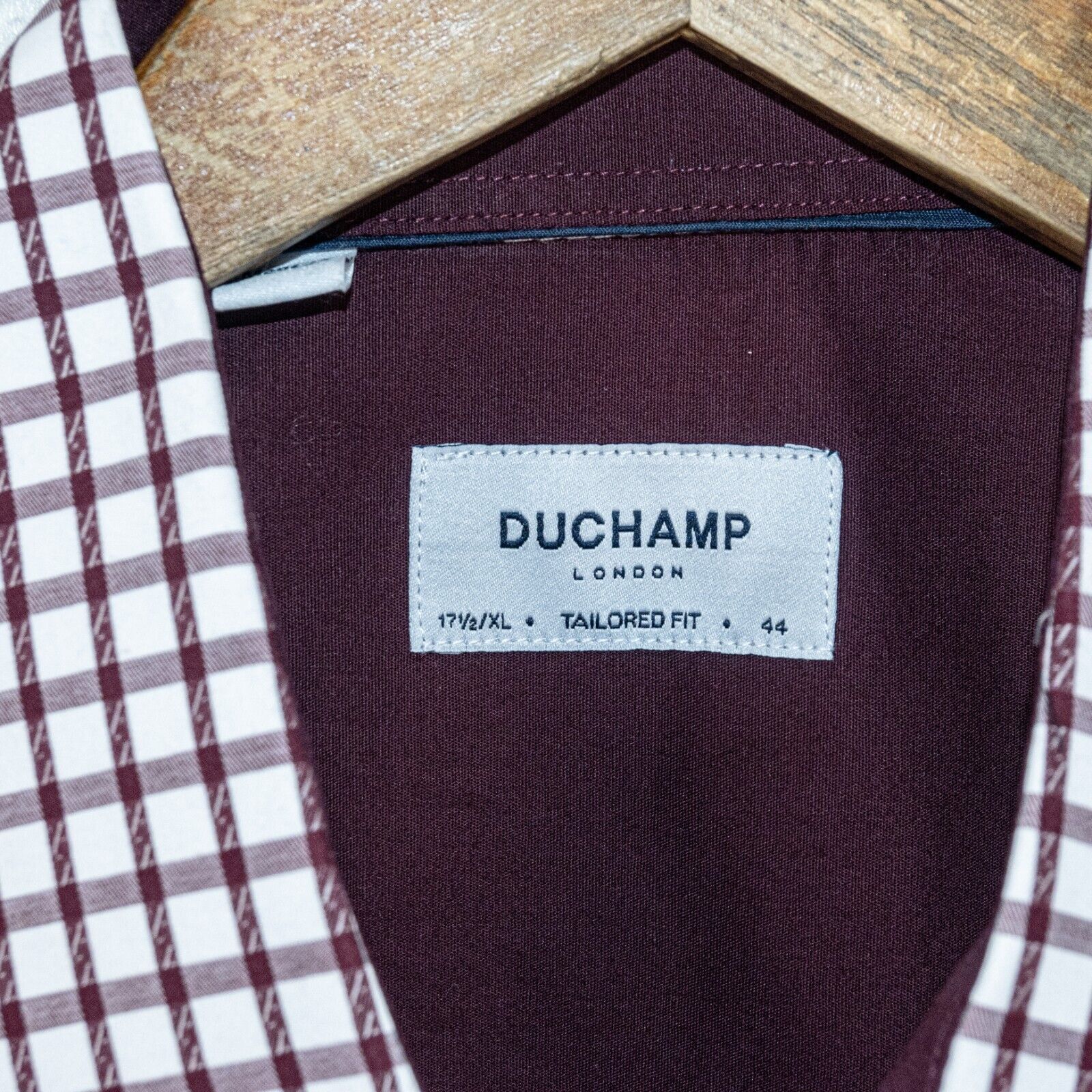 Duchamp DUCHAMP London Tailored Fit Button up Shirt white burgundy Size US XL / EU 56 / 4 - 2 Thumbnail