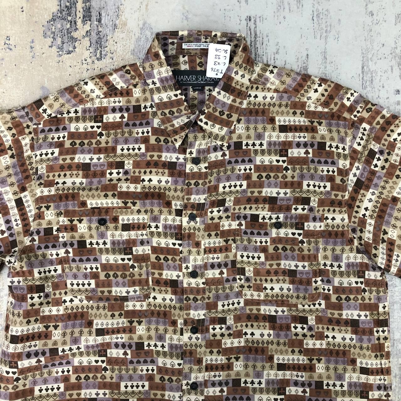 Japanese Brand T276 SILK HARVER SHARAY CASINO GAMBLE FULL PRINT SHIRTS Size US L / EU 52-54 / 3 - 5 Thumbnail