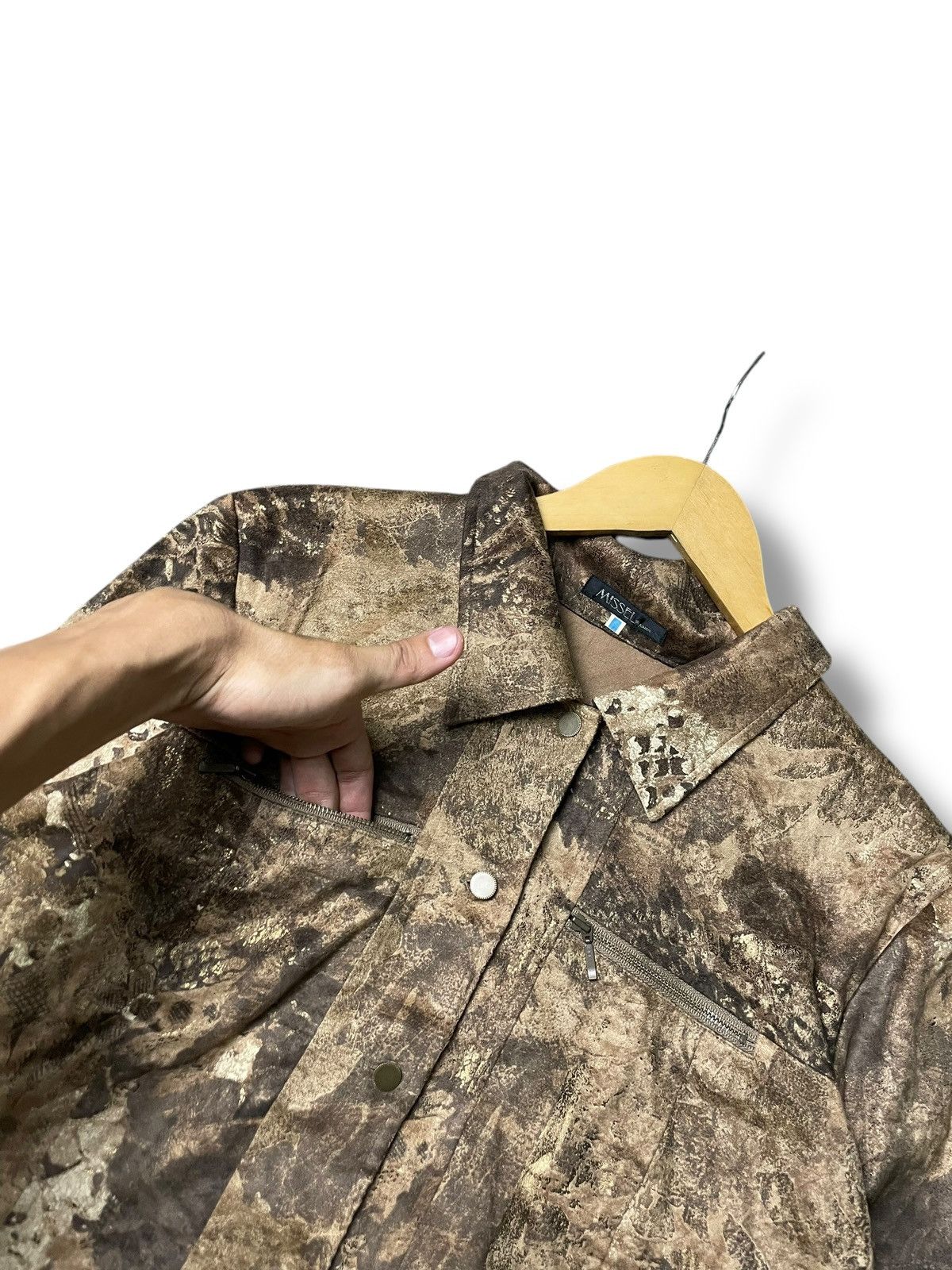 Japanese Brand × Vintage MISSEL Brand Leather Suede Abstract Jacket (73) Size US S / EU 44-46 / 1 - 3 Thumbnail