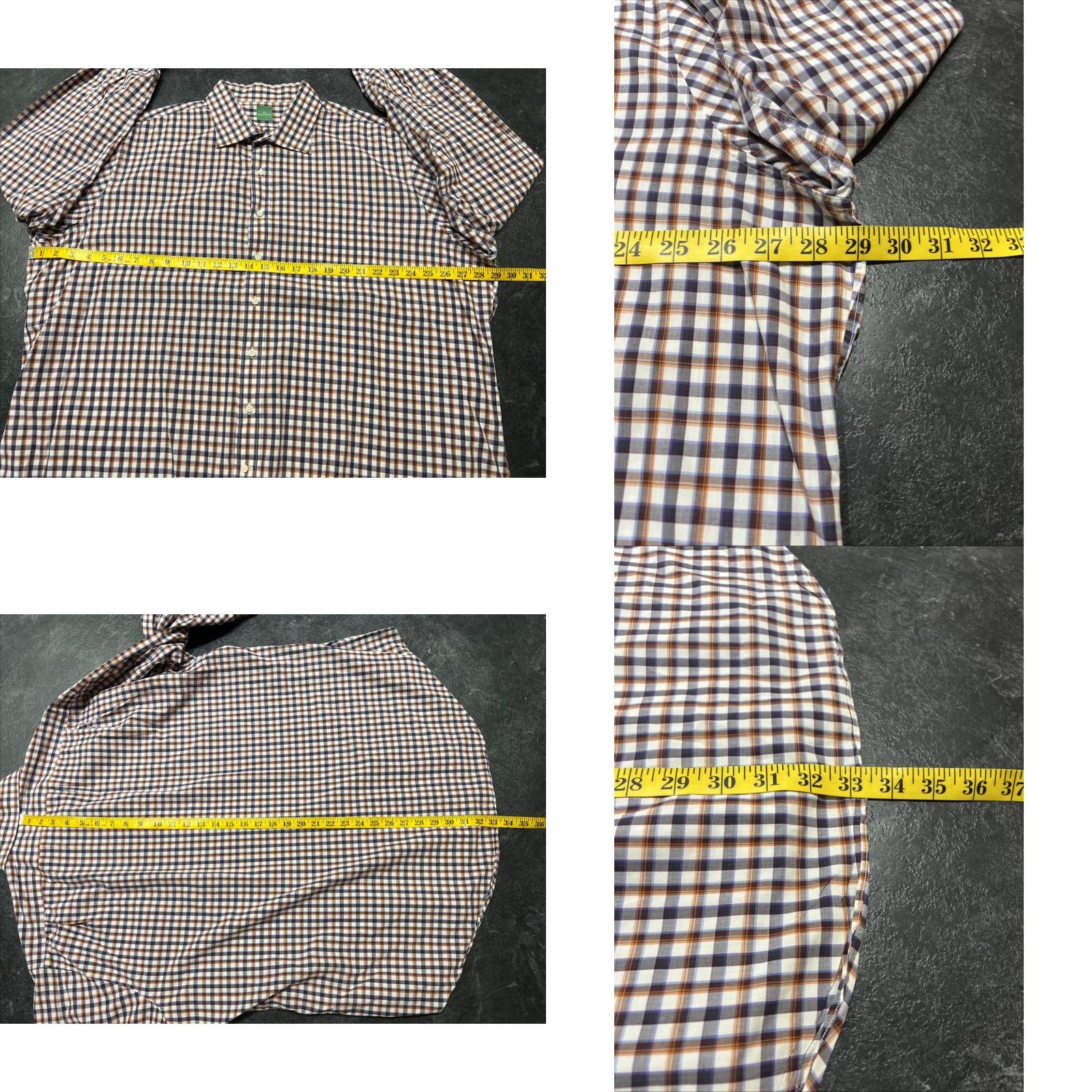 Sid Mashburn Sid Mashburn Men's 2XL Plaid Check Button-Up Shirt Regular Fit Multicolor Preppy Size US XXL / EU 58 / 5 - 8 Thumbnail