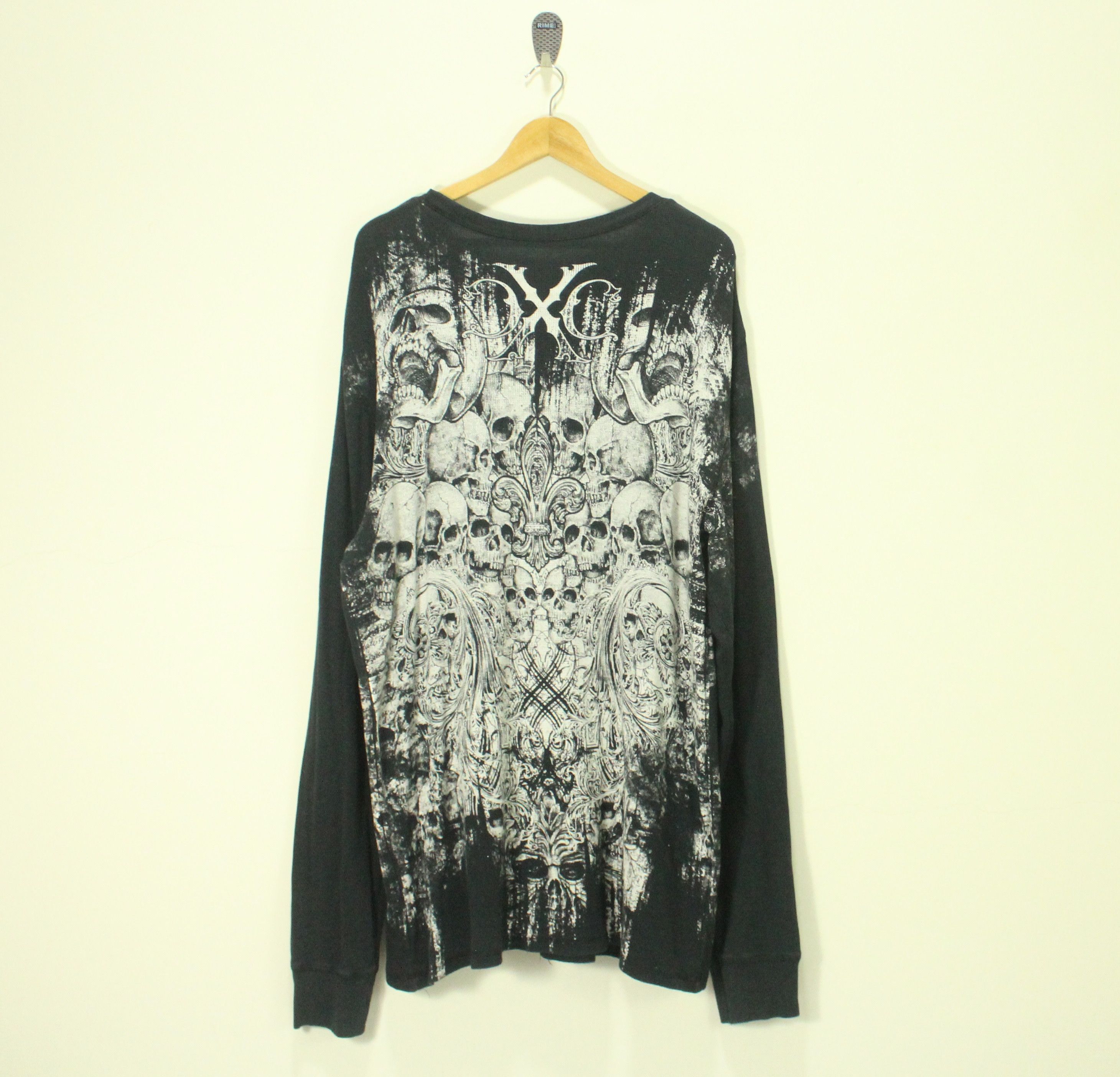 Vintage EXTREME COUTURE Shirt Skull Thermal Graphic Taatoo Size US XXL / EU 58 / 5 - 2 Thumbnail