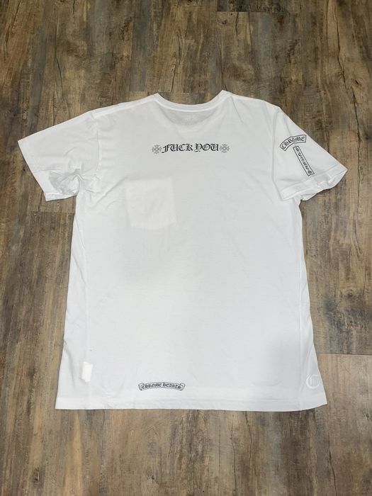 Chrome Hearts RARE Chrome Hearts Fuck You T Bar Logo White Pocket Tee ...