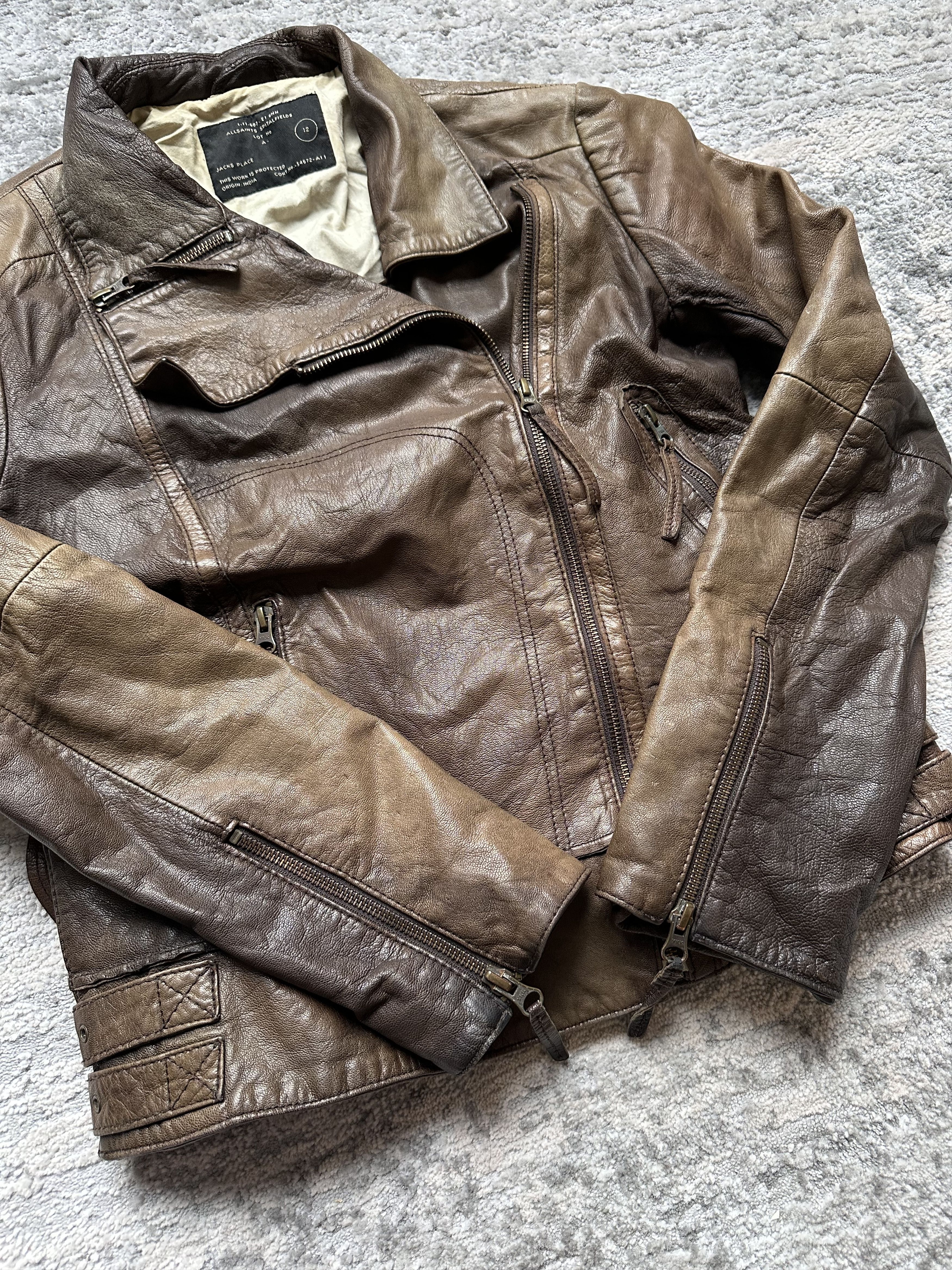 Allsaints Allsaints distressed leather jacket Size L / US 10 / IT 46 - 8 Thumbnail
