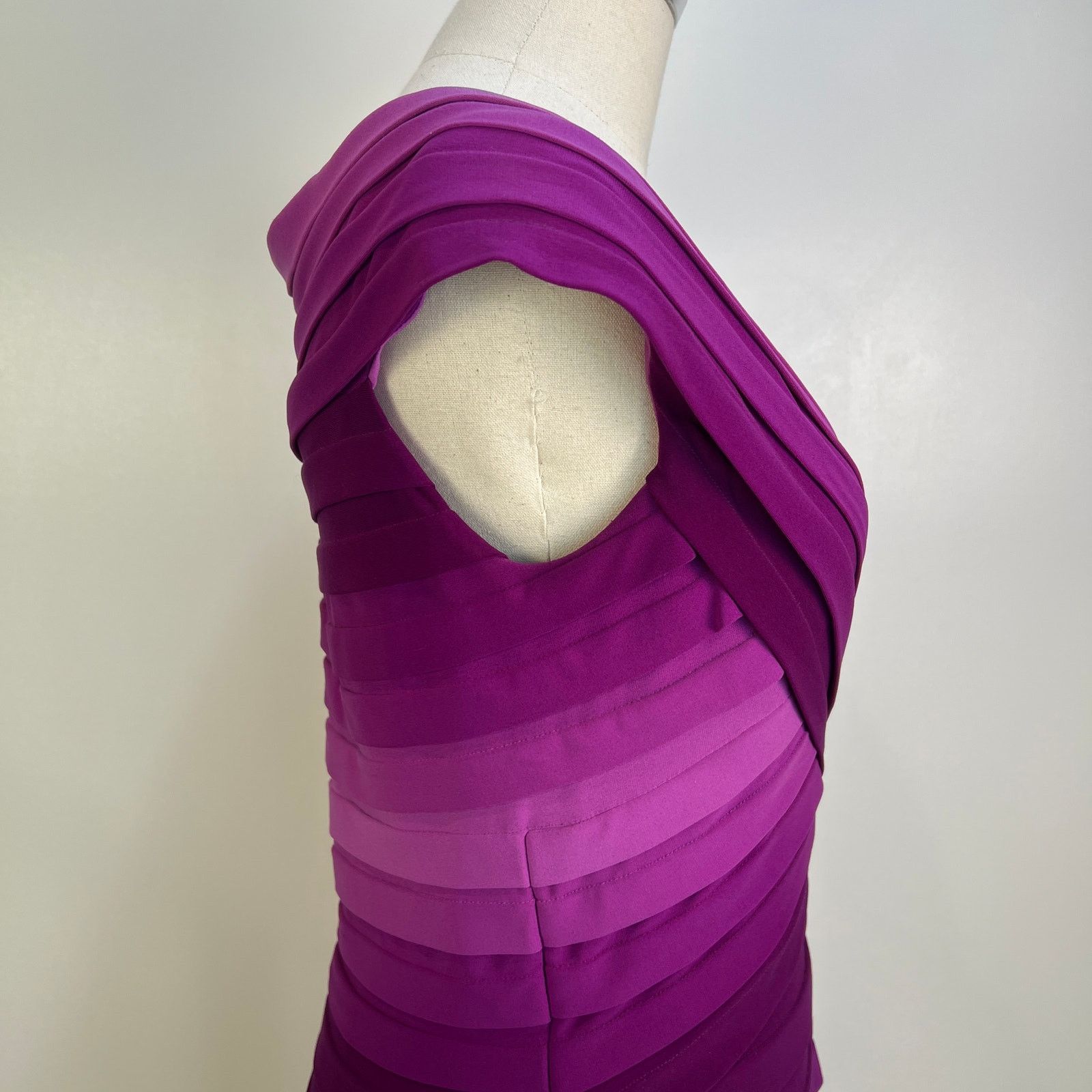 Tadashi Shoji Tadashi Shoji Purple Ombre Mini Sheath Dress Size L / US 10 / IT 46 - 6 Thumbnail