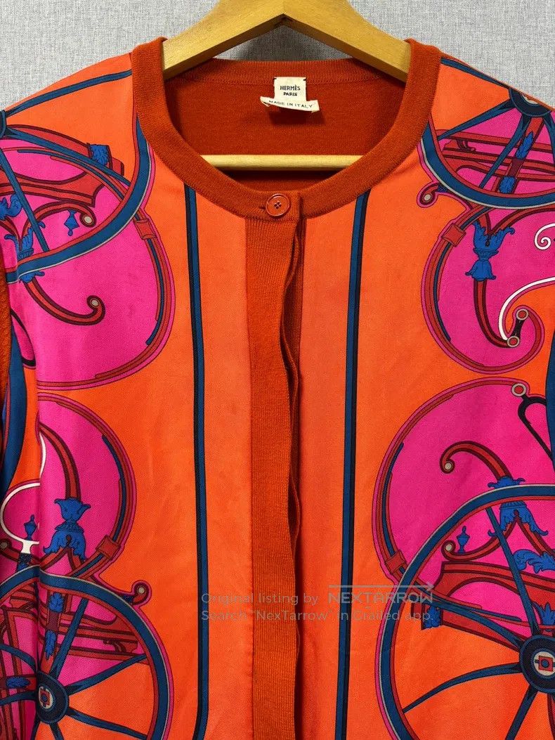 Other Hermes Silk Mixed Long Sleeve Knit Top Size XS / US 0-2 / IT 36-38 - 3 Thumbnail