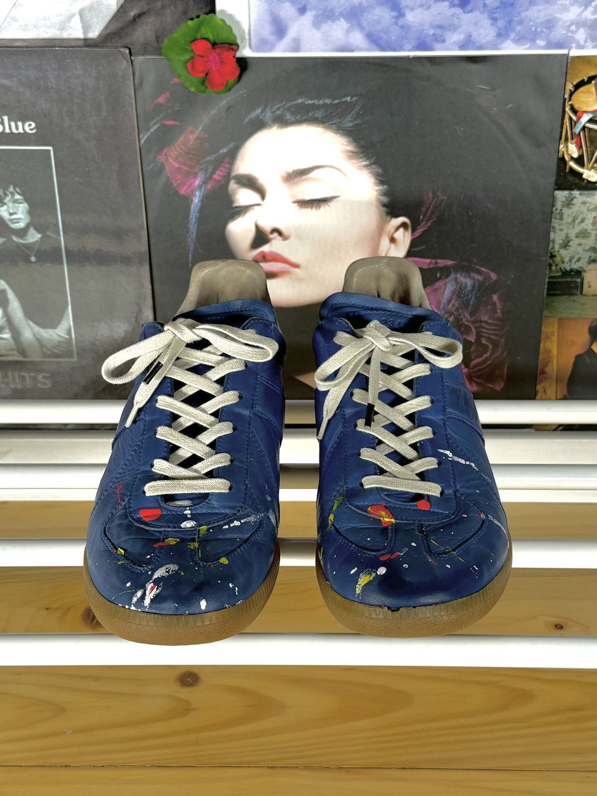 Maison Margiela 2010s GAT Paint Splatter Leather Low Sneakers Size US 10 / EU 43 - 5 Thumbnail