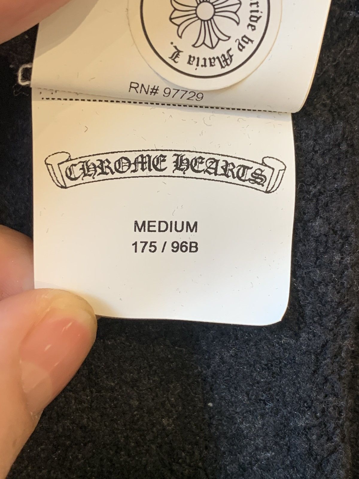 Leather cross patch crewneck sweatshirt