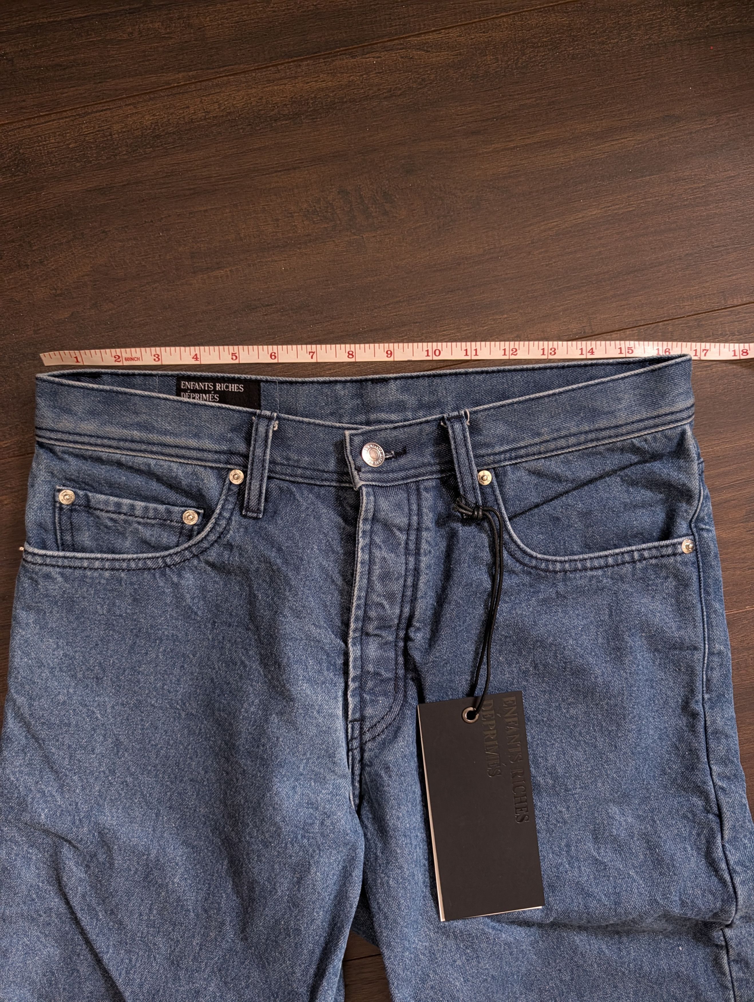 Enfants Riches Deprimes RARE FW22 blue flannel lined salmon denim jeans w tags Size US 31 - 15 Thumbnail