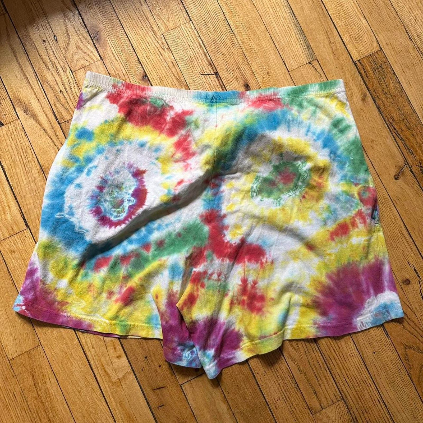 Vintage Vintage 80s Tie Dye Cotton Basic Sweat Gym Shorts Size US 35 - 8 Thumbnail