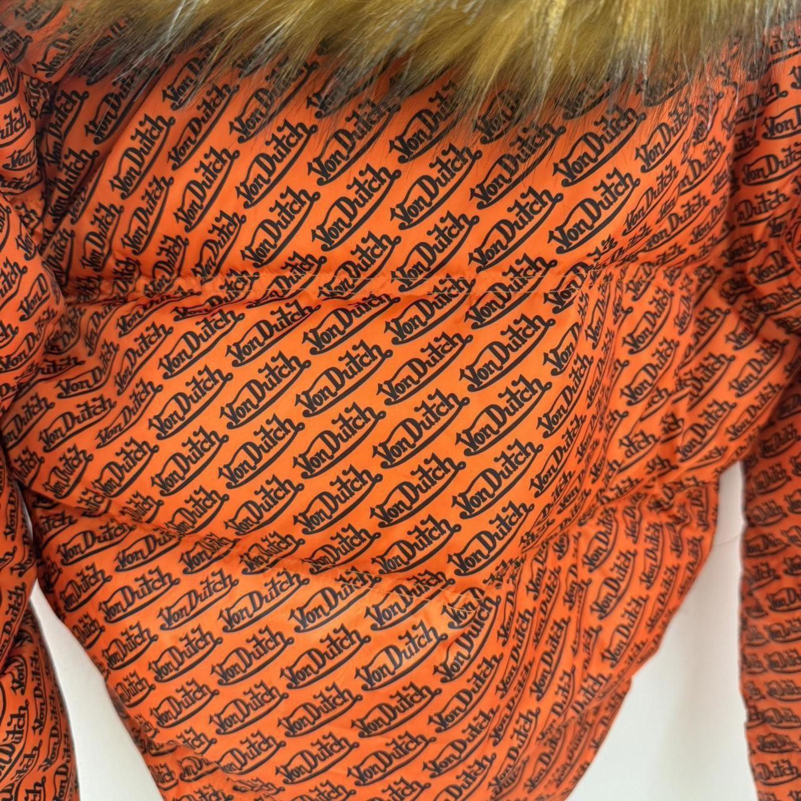 Von Dutch Von Dutch Orange/Black Logo Puffer Jacket size Medium New Size US M / EU 48-50 / 2 - 3 Thumbnail