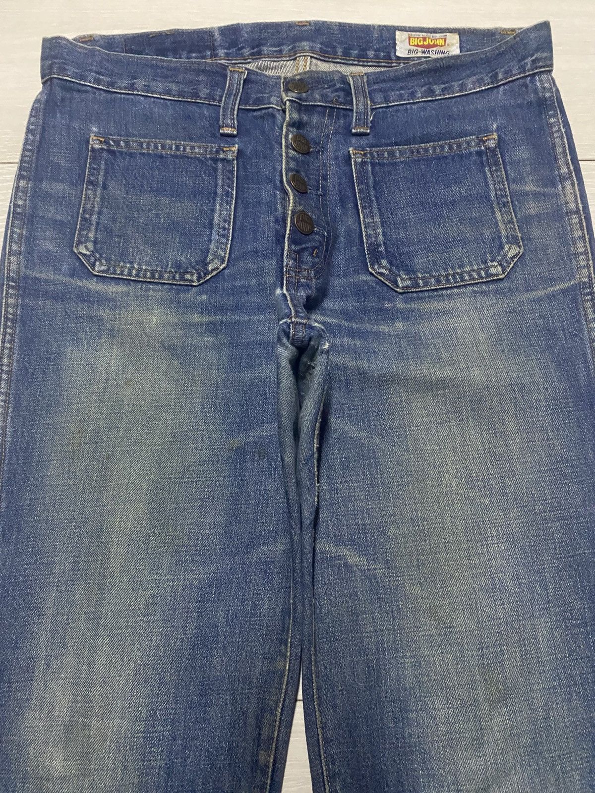 Big John Big John Full Button Distressed Super Flare Bush Pants Size US 33 - 3 Thumbnail
