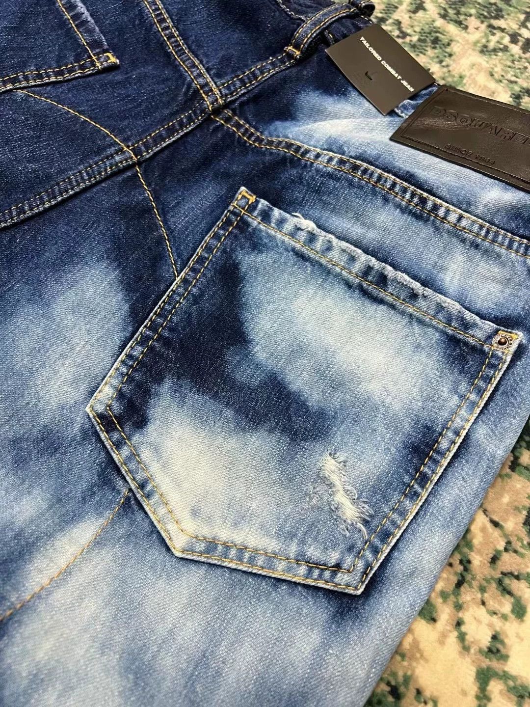Dsquared2 Dsquared2 Tailored Combat Blue Washed Distressed 9" Jeans Size US 30 / EU 46 - 6 Thumbnail