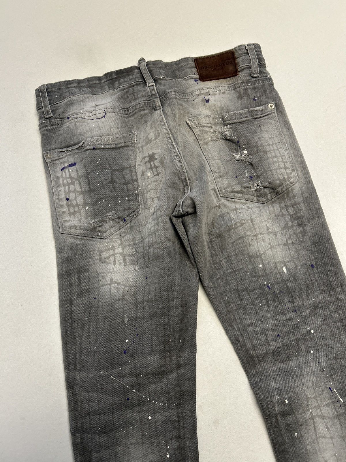 Dsquared2 FW2016 Distressed Croc Washed Denim Size US 30 / EU 46 - 9 Thumbnail