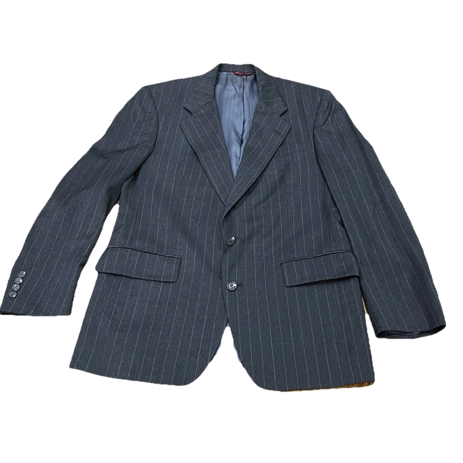 Jos. A. Bank Jos A Bank Blazer Mens 40R Gray Pinstripe 100% Wool Jacket Super 100’s Size 40R - 2 Thumbnail