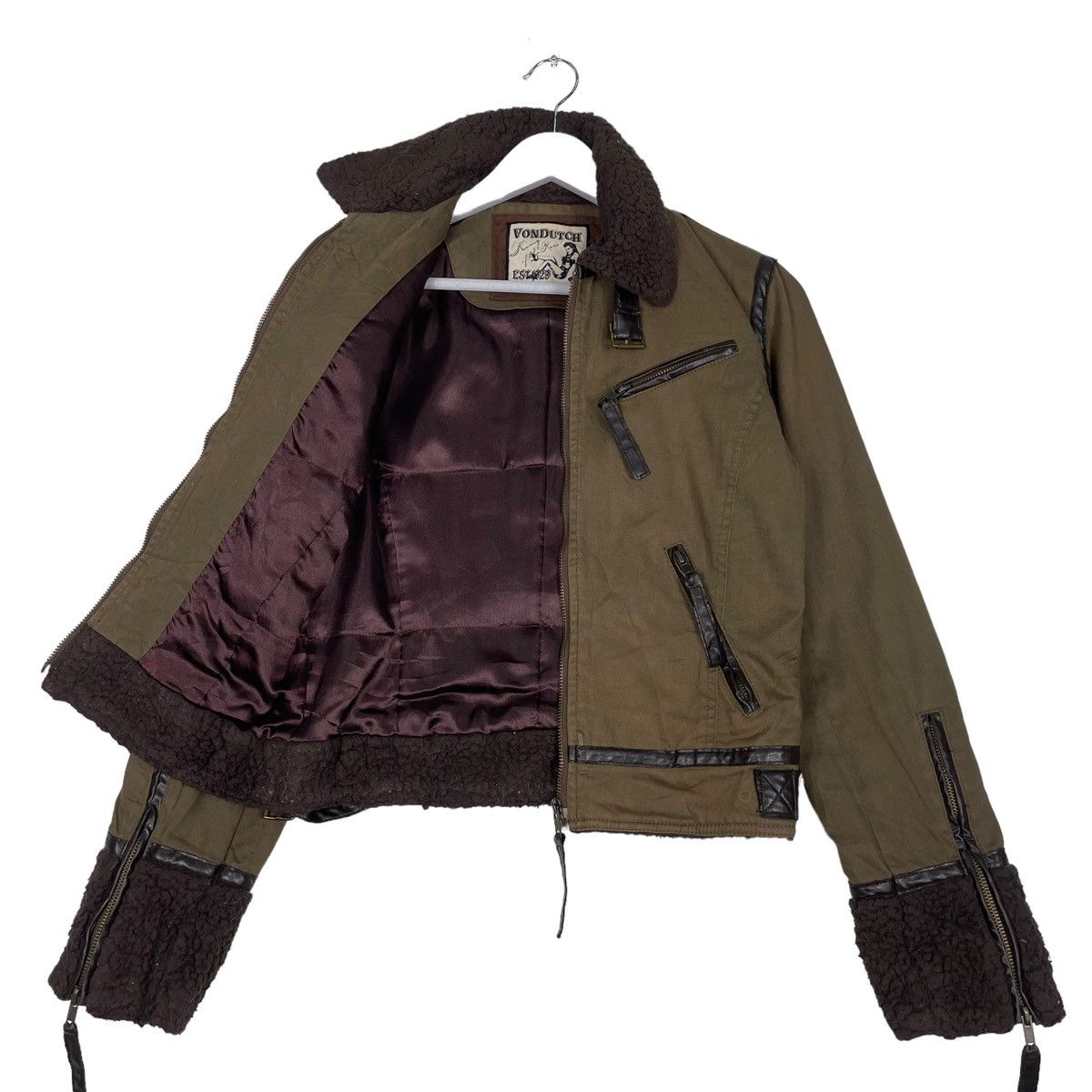 Von Dutch 💥VON DUTCH CROP BOMBER JACKET Size S / US 4 / IT 40 - 8 Thumbnail