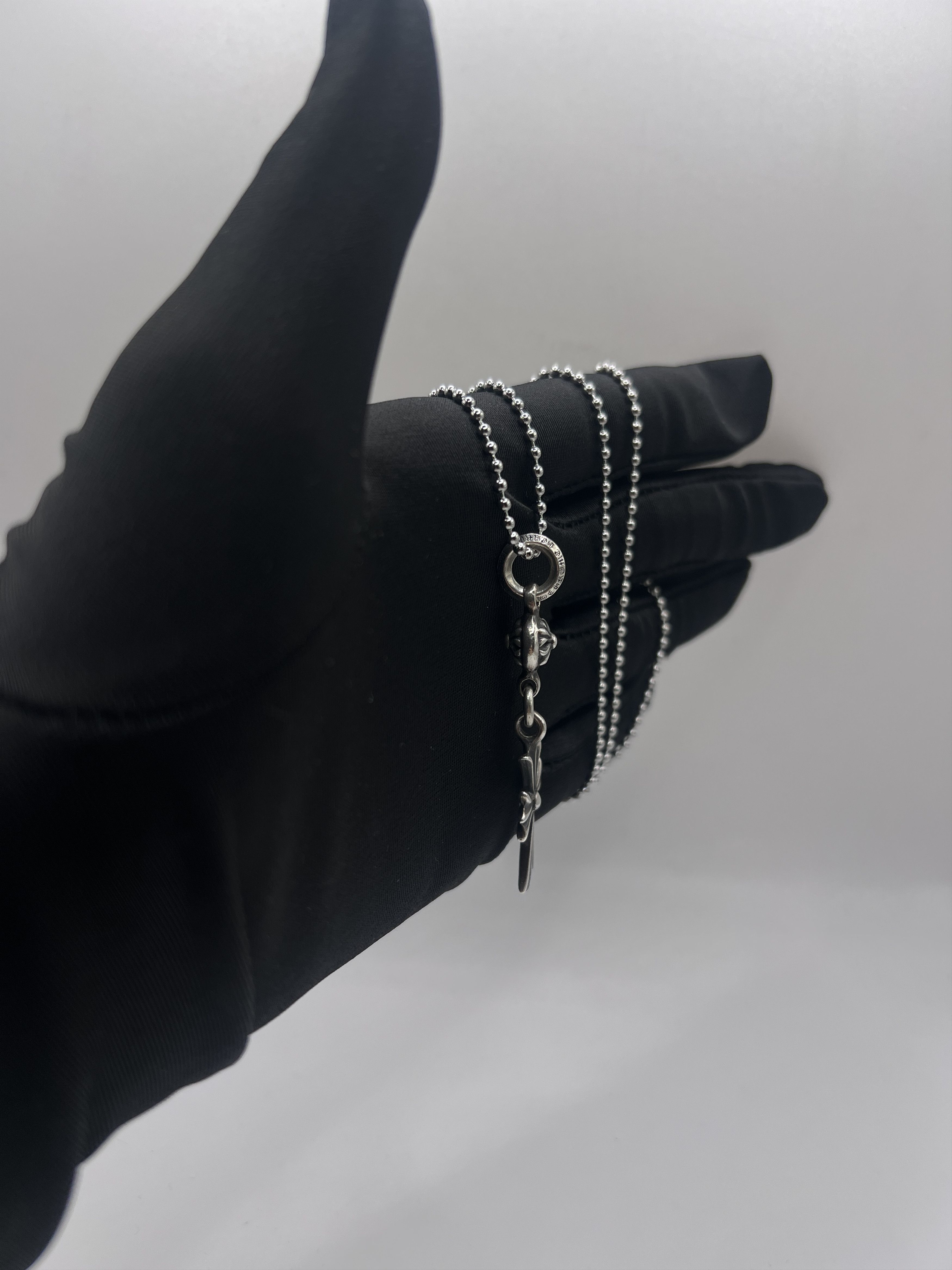 Chrome Hearts Chrome Hearts 1 Ball TINY CROSS Pendant With Ball Chain Size ONE SIZE - 3 Thumbnail