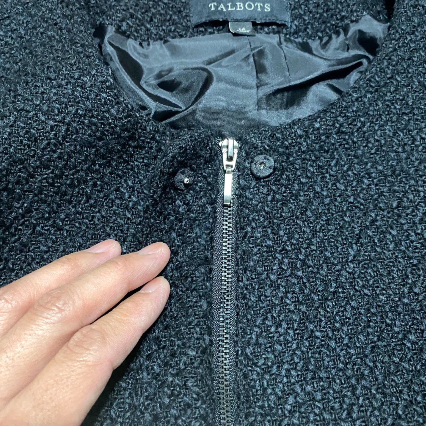 Talbots Talbots Blazer Ladies 14 Black Full Zip Lined Pockets Short Jacket Vintage No Size XL / US 12-14 / IT 48-50 - 4 Thumbnail
