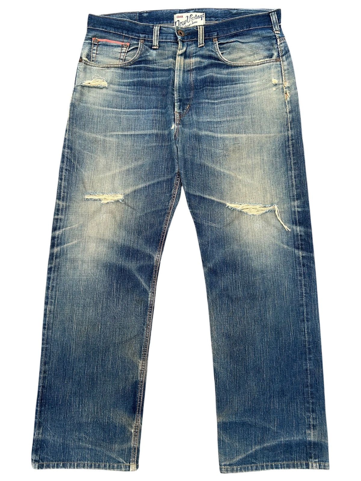 Kapital Vintage Edwin 505V Selvedge Thrashed Denim Jeans Size US 40 / EU 56 - 1 Thumbnail