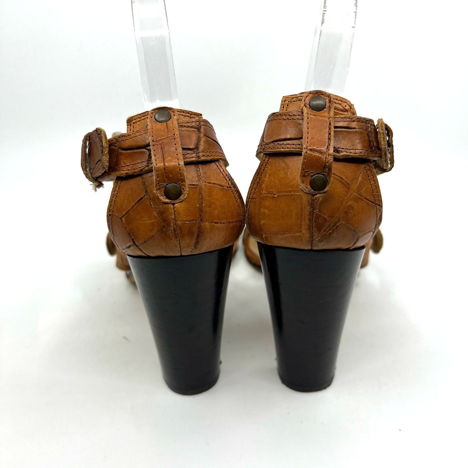Stuart Weitzman Stuart Weitzman Brown Alligator Leather Sandals Women's 8 US Size US 9 / IT 39 - 6 Thumbnail