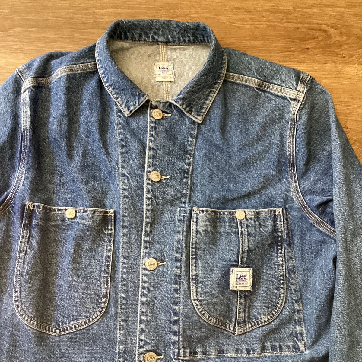 Lee Vintage 1980's Lee Sanforized Denim Worker Jacket Medium Size US M / EU 48-50 / 2 - 2 Thumbnail