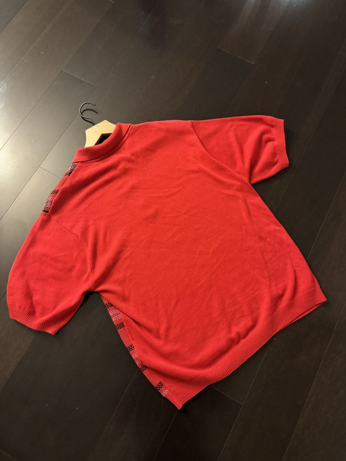 Supreme Plaid Knit Short-Sleeve Polo ‘RED’