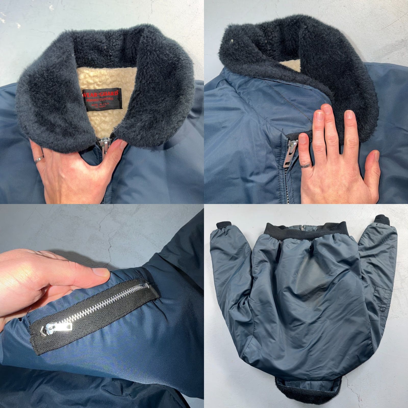 Vintage Vintage Wear-Guard Jacket Mens M Blue Bomber Faux Fur Collar Sherpa USA 80s Size US M / EU 48-50 / 2 - 9 Thumbnail