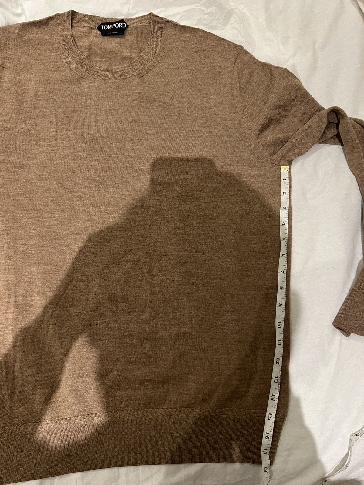 Tom Ford TOM FORD FINE GAUGE MERINO CREWNECK LIGHTTAUPE BROWN SIZE 52 Size US L / EU 52-54 / 3 - 19 Thumbnail