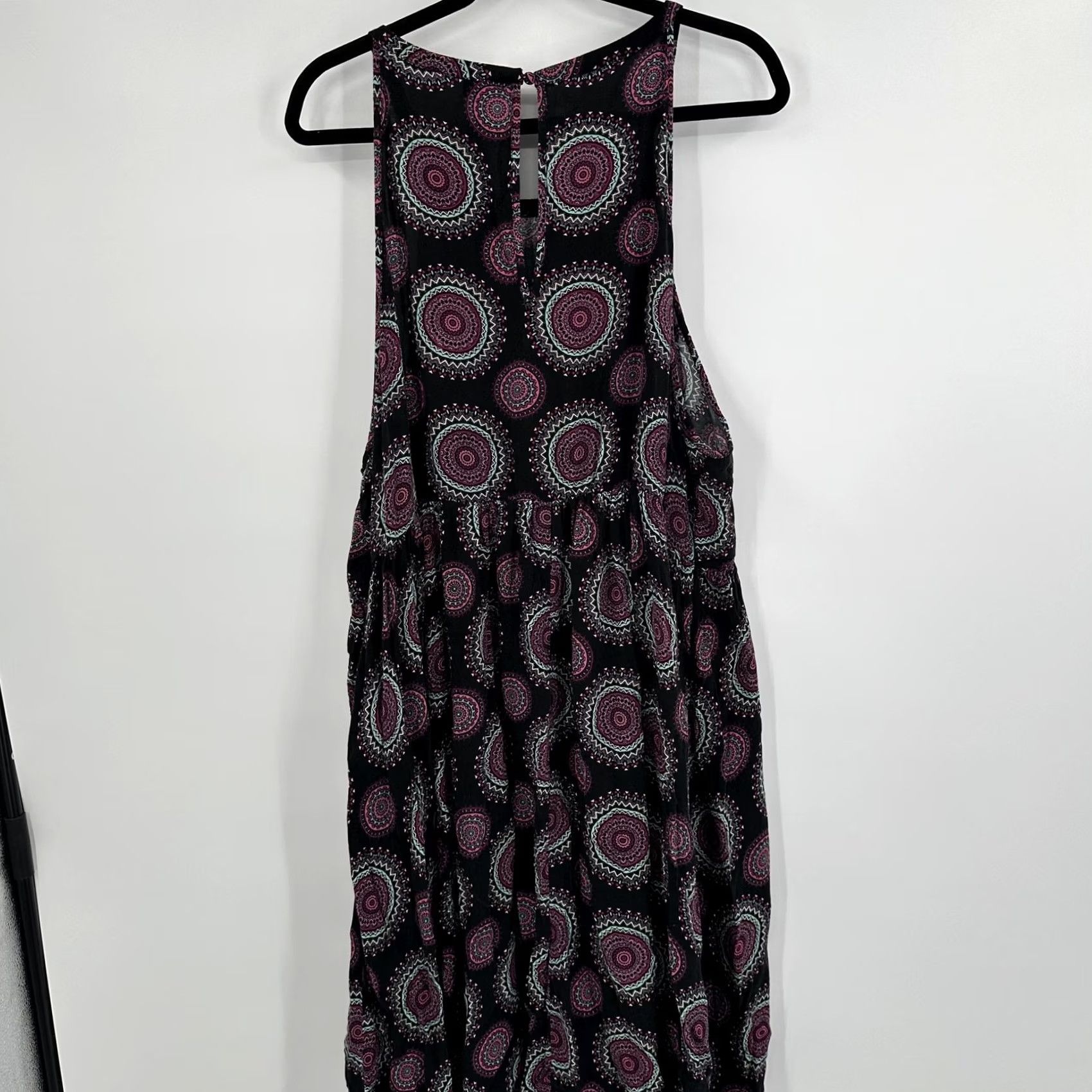 Torrid VINTAGE? No. Torrid Dress Womens 4 Black Pink Boho Mandala Print Sleeveless High Low Rayon Dress? 4? Size S / US 4 / IT 40 - 6 Thumbnail
