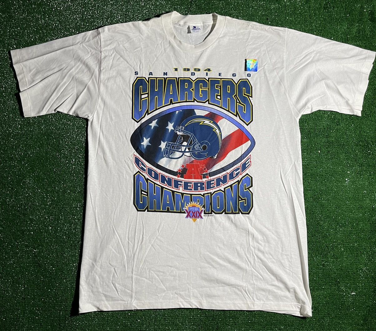 image of Nfl x Starter 1994 ‘San Diego Chargers’ Conference Champions T-Shirt in White, Men's (Size XL)