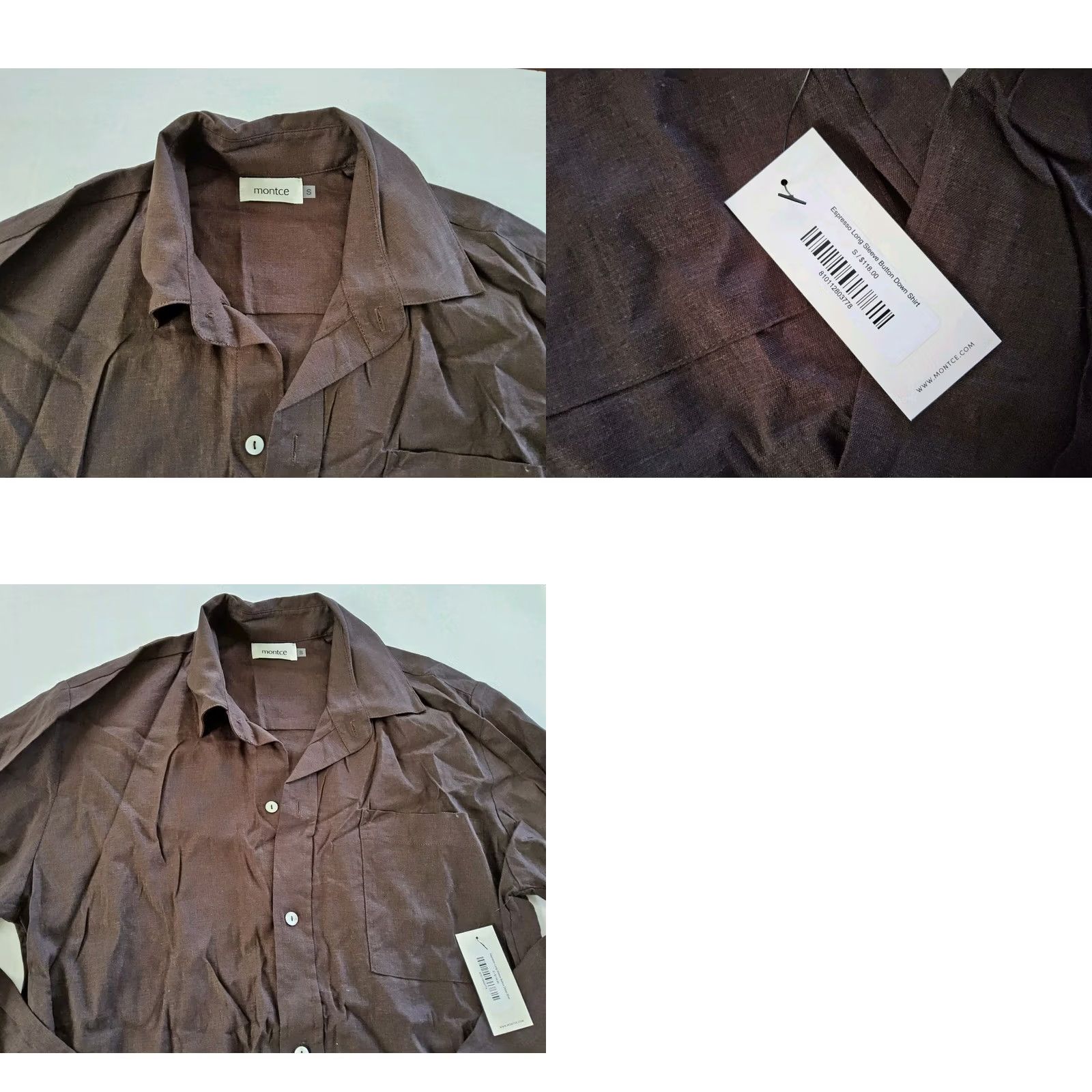 Vintage Montce Women's Button-Up Shirt Linen Blend Swim Cover Size S Brown, Linen Blend, Rayon, Button Down - Regular, 18 Size S / US 4 / IT 40 - 8 Thumbnail