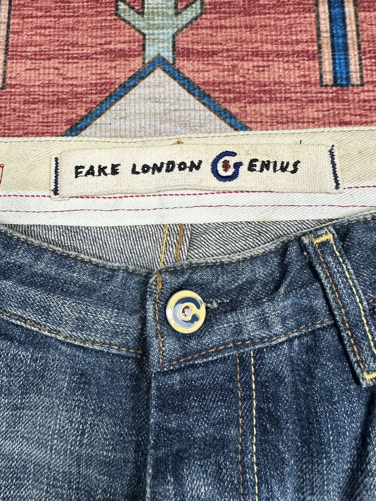Fake London Genius 🔥FAKE LONDON GENIUS🔥DESTRESSED SELVEDGE DENIM Size US 34 / EU 50 - 12 Thumbnail