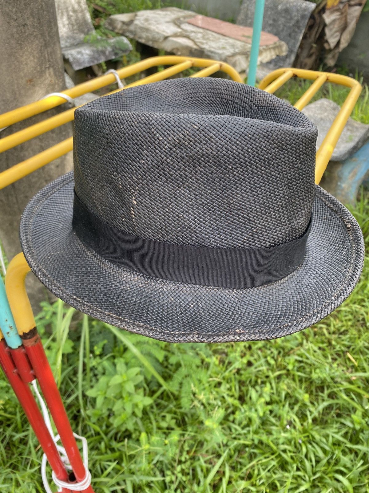 Japanese Brand THE CRIMIE BLACK SPRAY PANAMA GRASS HAT Size ONE SIZE - 3 Thumbnail