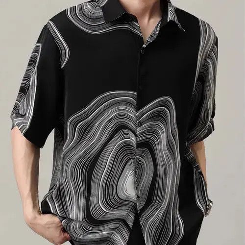 VIBE Abstract Print Short Sleeve Shirt Size US L / EU 52-54 / 3 - 2 Thumbnail