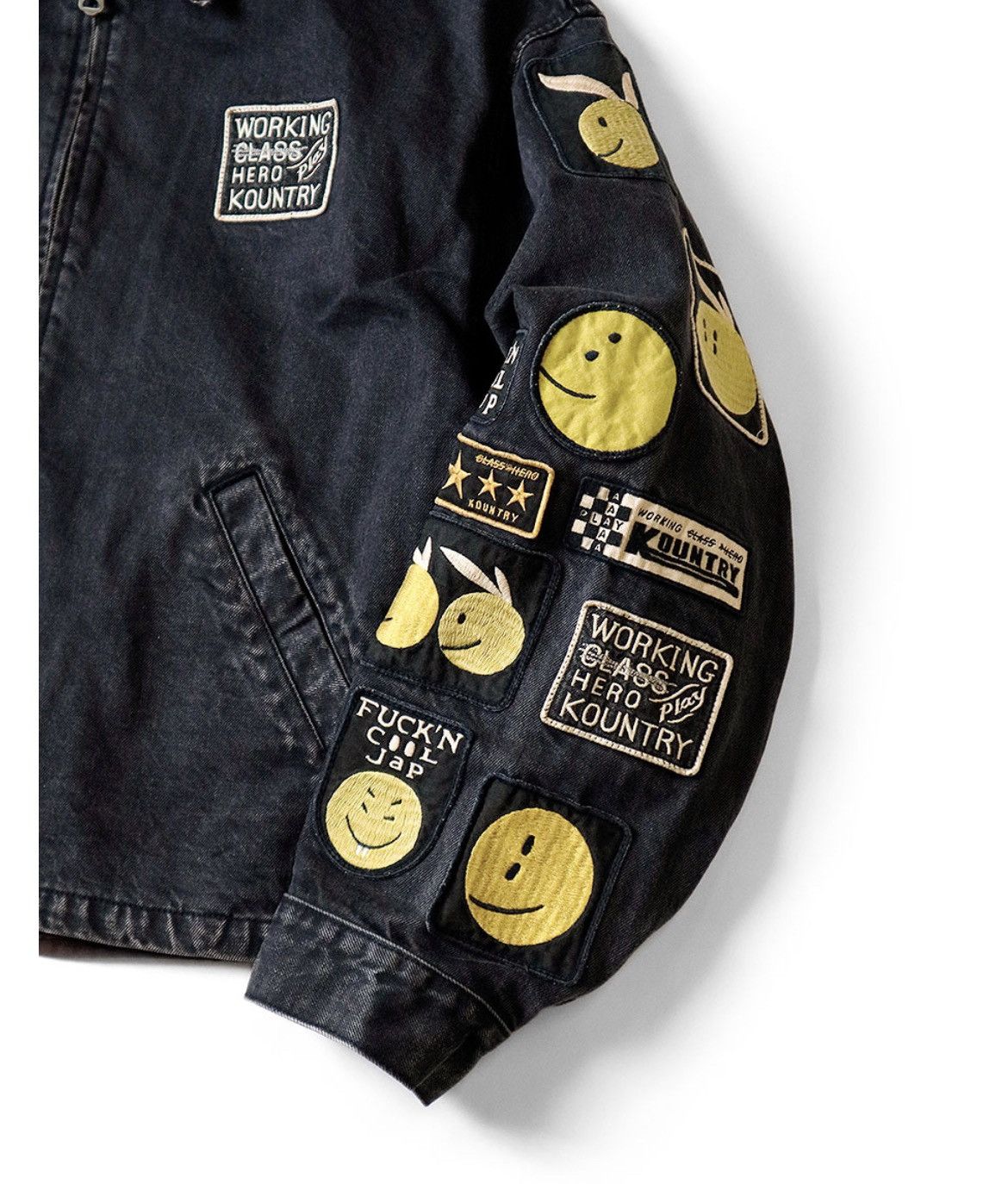 Kapital 14OZ denim DRIZZLER JACKET smiley Anarchy remake stk size 2 Size US M / EU 48-50 / 2 - 17 Thumbnail