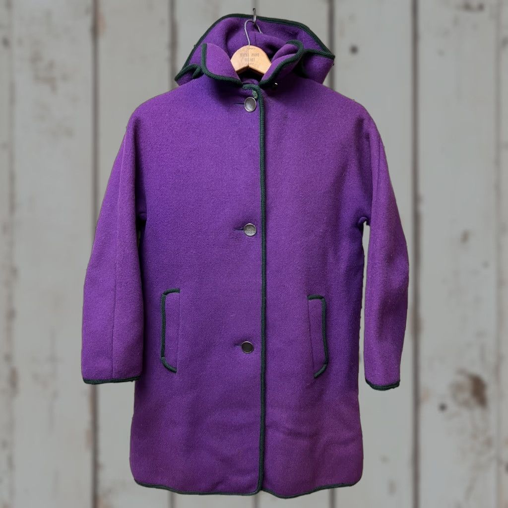 Vintage VINTAGE Bavaria Loden West Germany Purple Wool Coat Hooded Women Size 9 Plus Winter Long Size M / US 6-8 / IT 42-44 - 1 Thumbnail