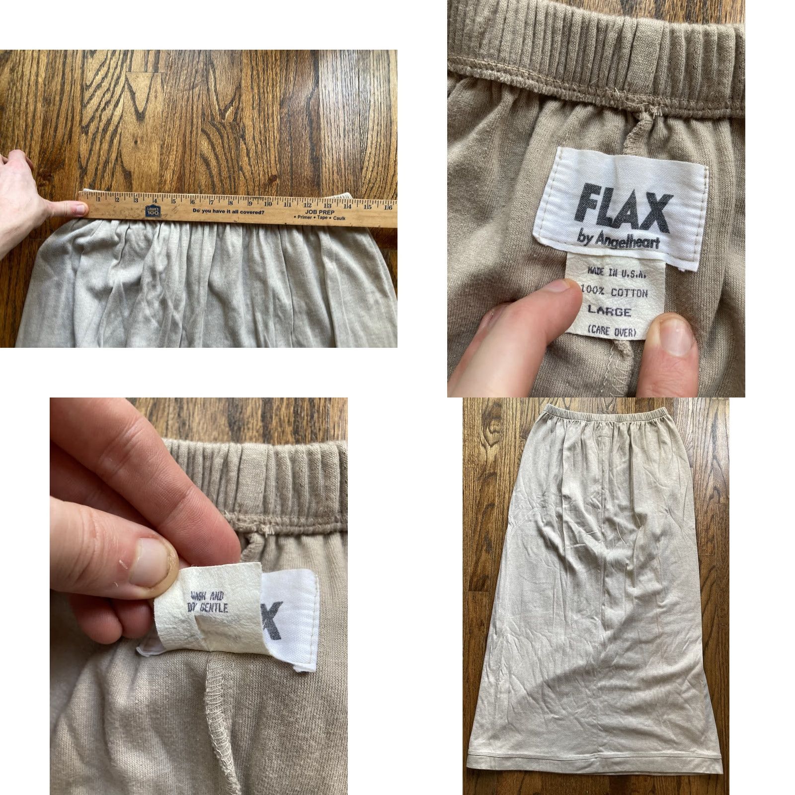 FLAX FLAX 2 Piece Set Womens Large Long Sleeve Top + Skirt Beige Cotton Minimalist Beach Bohemian Classic Size L / US 10 / IT 46 - 9 Thumbnail