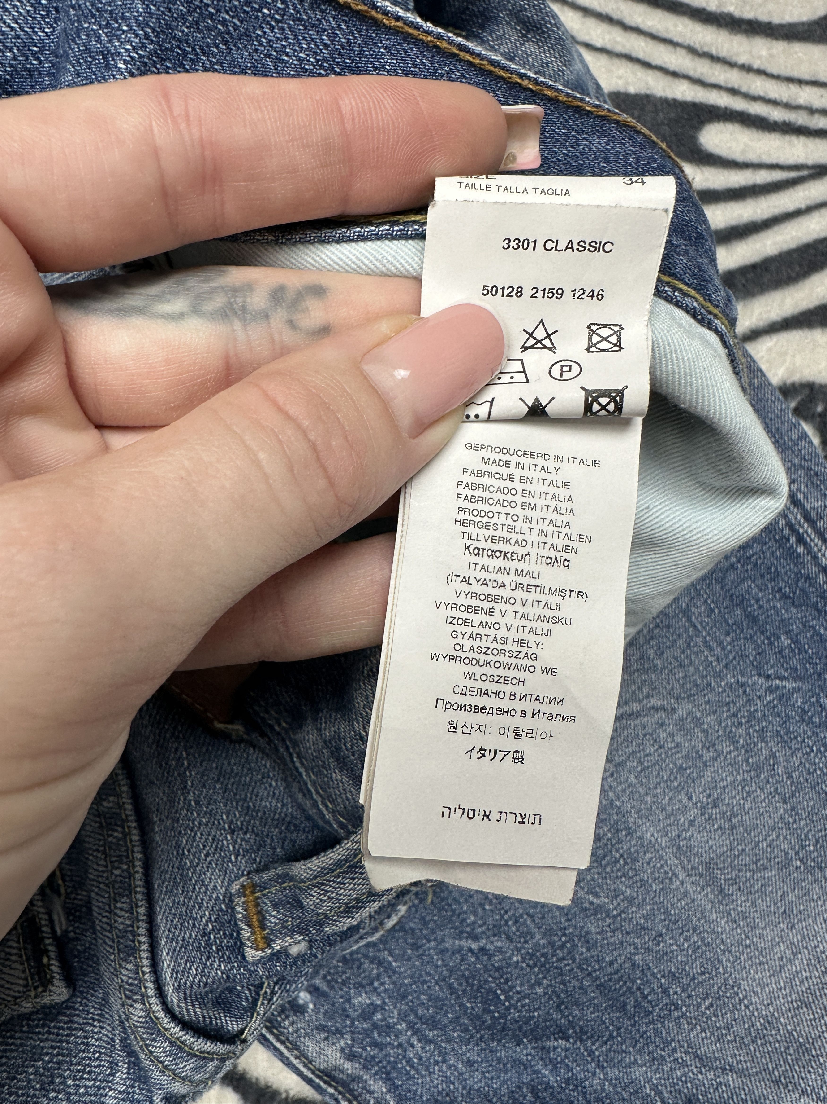 G-Star G Star Raw 3301 Classic Mens Denim Pants Jeans Size US 34 / EU 50 - 4 Thumbnail