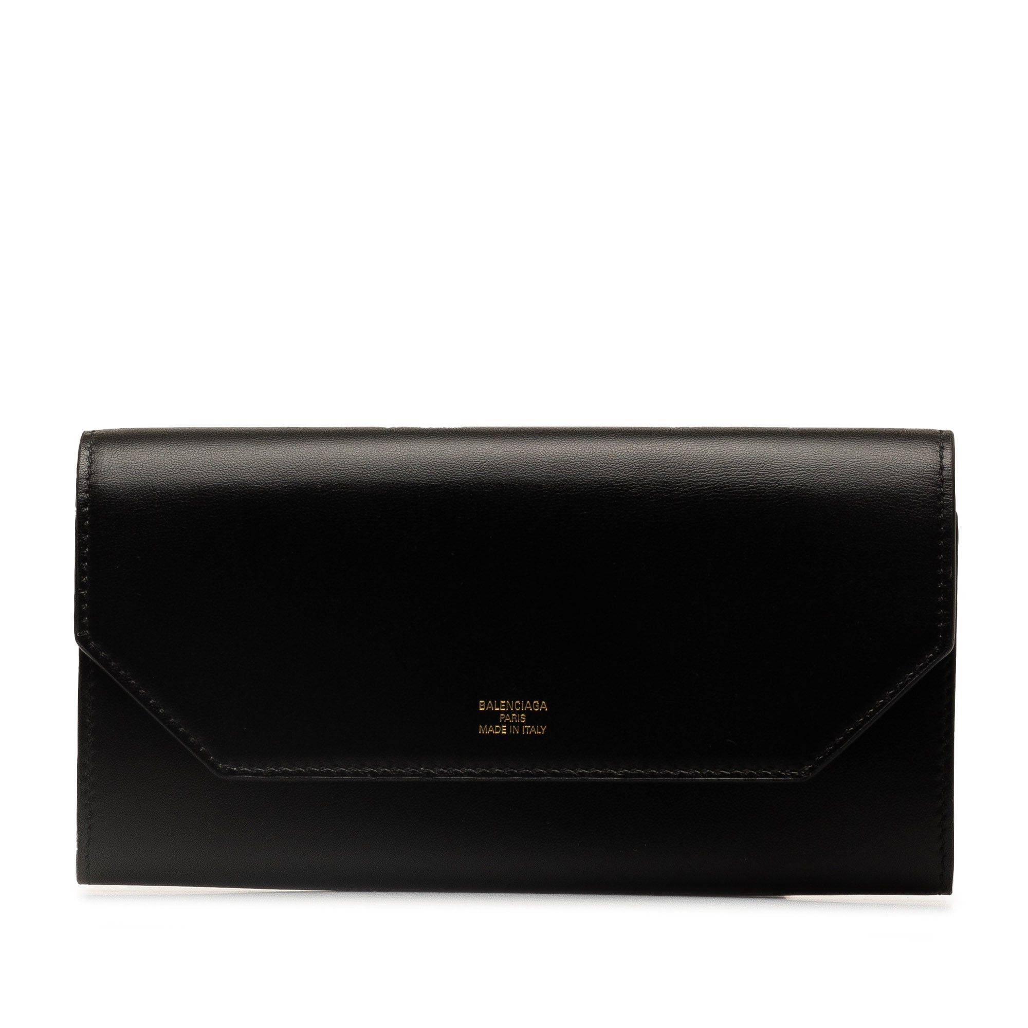 image of Balenciaga Envelope Leather Long Wallet Long Wallets in Black, Women's