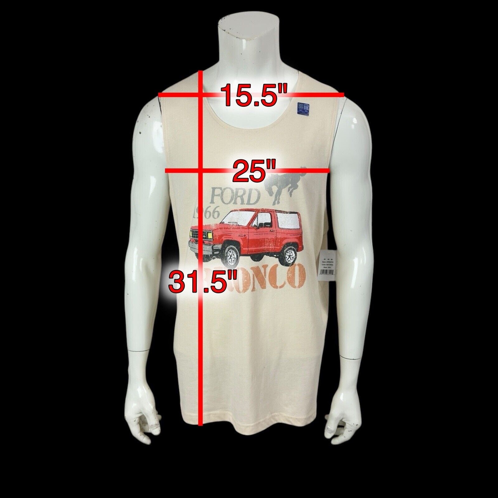 Other Hybrid Apparel Men's XXL Ford 1966 Bronco Tank Top cotton Size US XXL / EU 58 / 5 - 2 Thumbnail