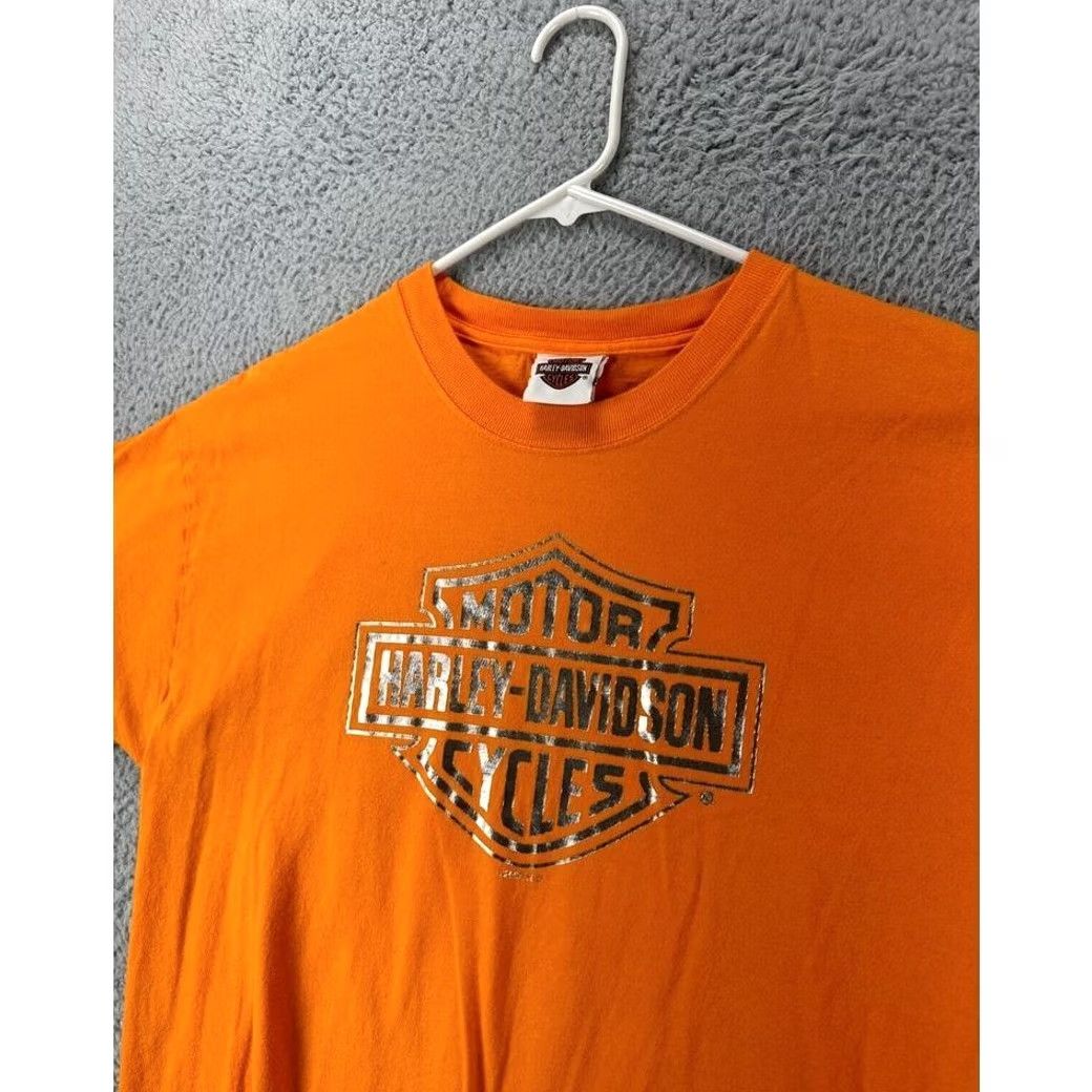 Harley Davidson VINTAGE Harley-Davidson T-Shirt Mens Large Orange Graphic Beefy Tee Made In USA Size US L / EU 52-54 / 3 - 6 Thumbnail