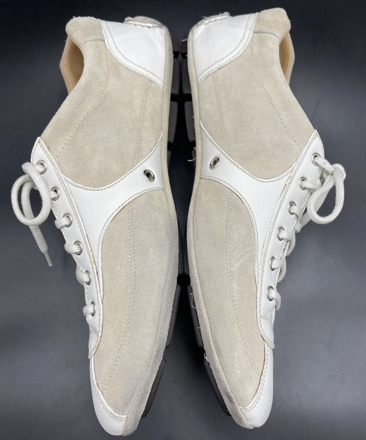 Prada Prada White & Cream Suede Leather Driving Sneakers Size 10 Size US 10 / EU 43 - 7 Thumbnail