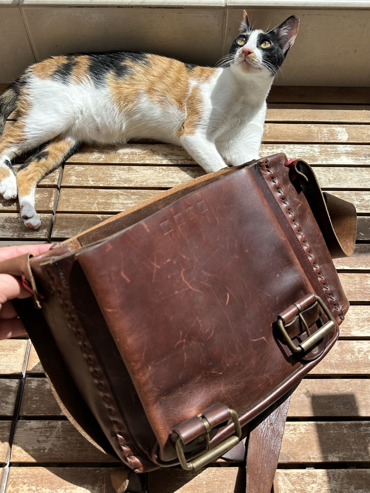 Handmade Handcrafted Hair-On-Hide Leather Messenger Bag Size ONE SIZE - 6 Thumbnail