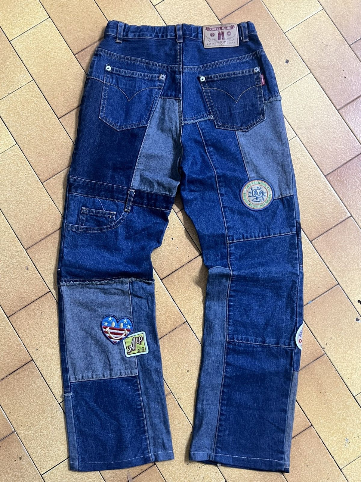 Angel Blue VINTAGE Angel Blue Patchwork Denim Jeans Y2K Japanese Brand Size US 26 / EU 42 - 5 Thumbnail