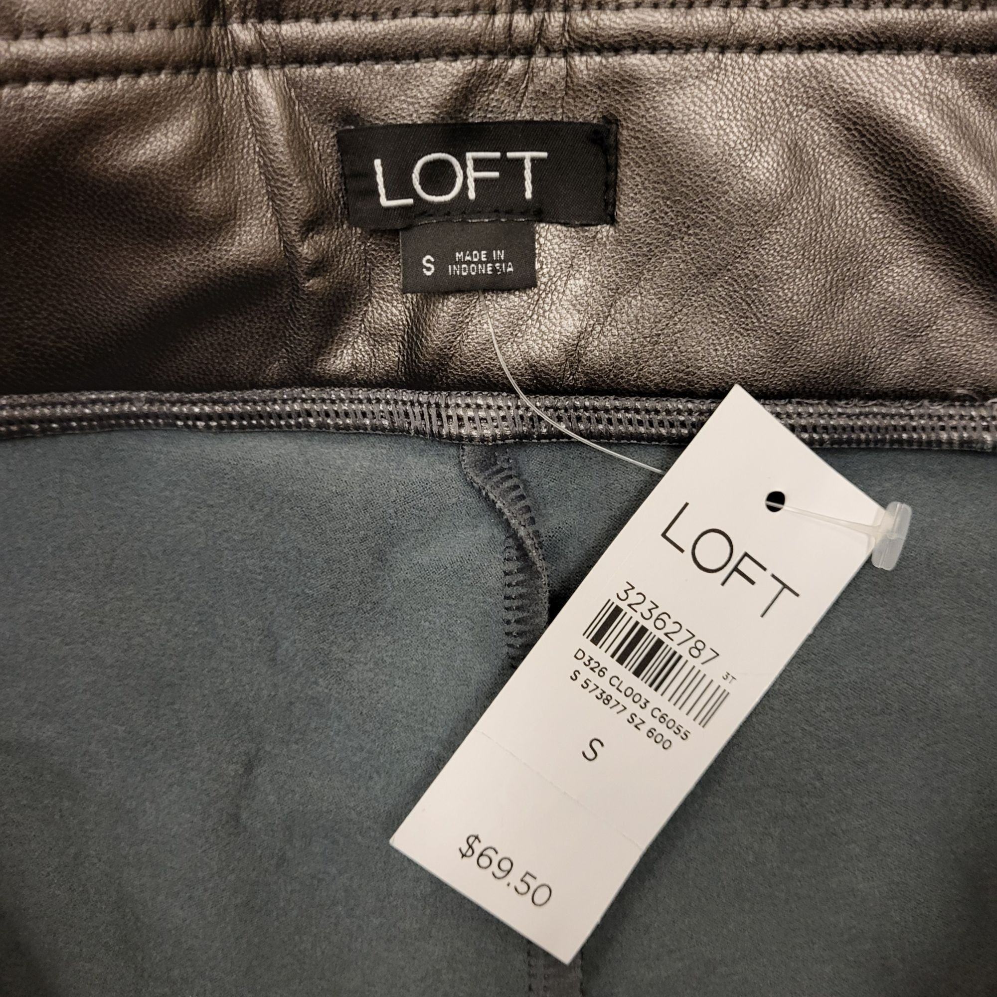 Loft Loft Pleated Skinny Pants Faux Leather Gunmetal Silver Grey Size 27" / US 4 / IT 40 - 4 Thumbnail