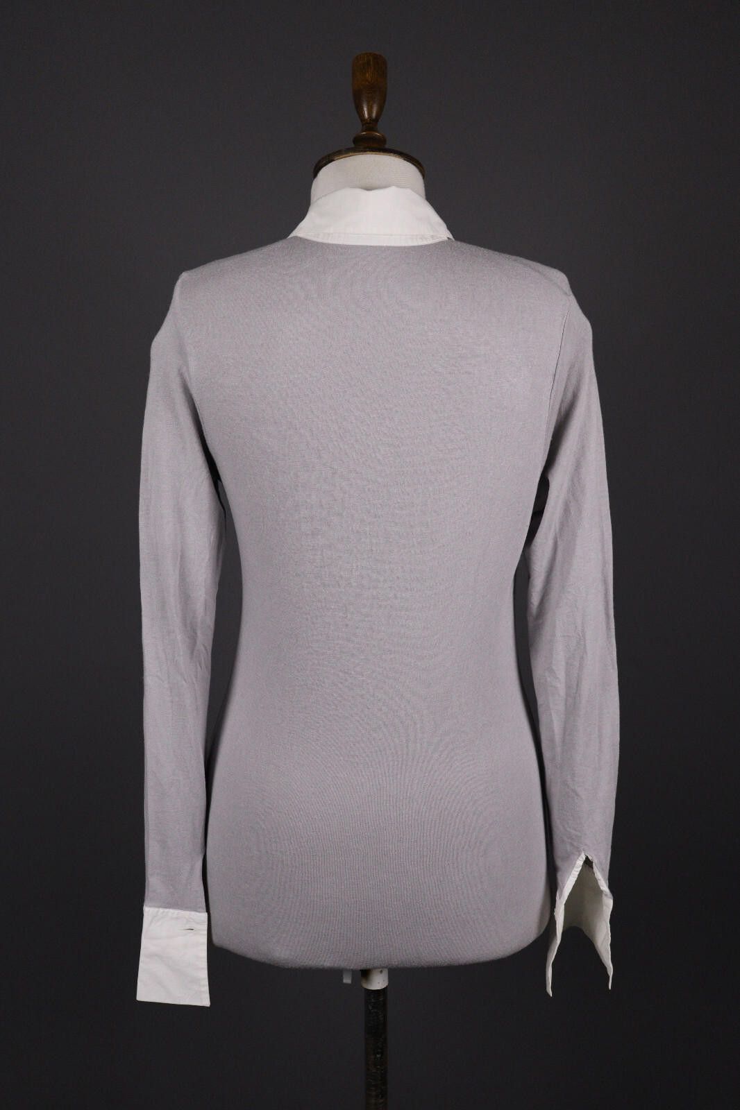 Designer Anne Fontaine Gray Wool Button Top Blouse Shirt Size 38 Size M / US 6-8 / IT 42-44 - 6 Thumbnail