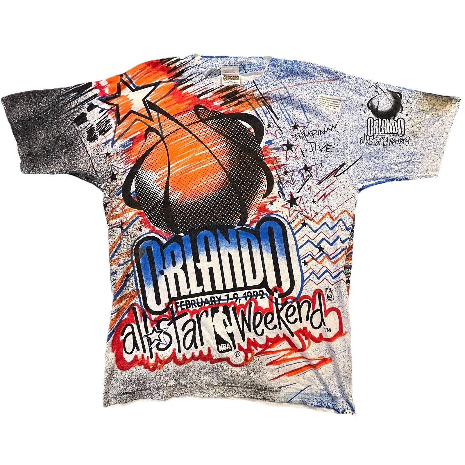 Other Magic Johnson NBA All Star Event Series Art T Shirt XL 90s Size US XL / EU 56 / 4 - 1 Thumbnail