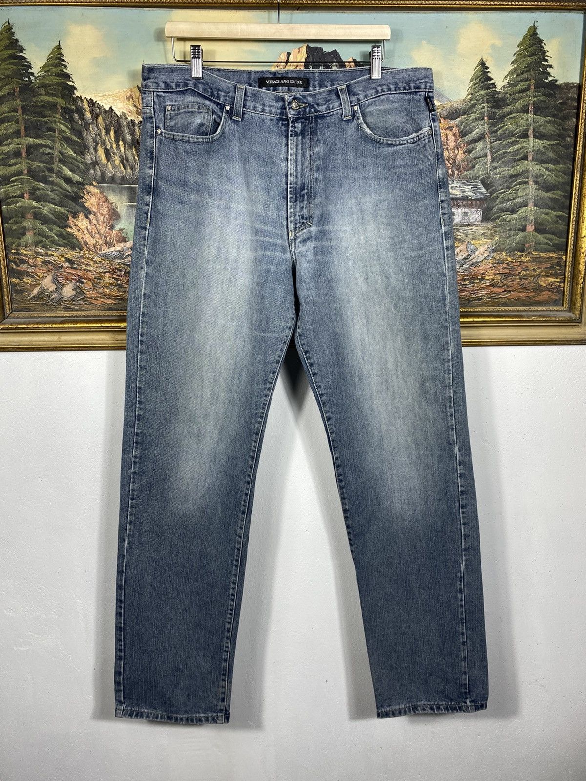Versace Jeans Couture × Vintage Versace Jeans Couture Vintage Y2k Denim Jeans Trousers Pants Size US 40 / EU 56 - 1 Thumbnail