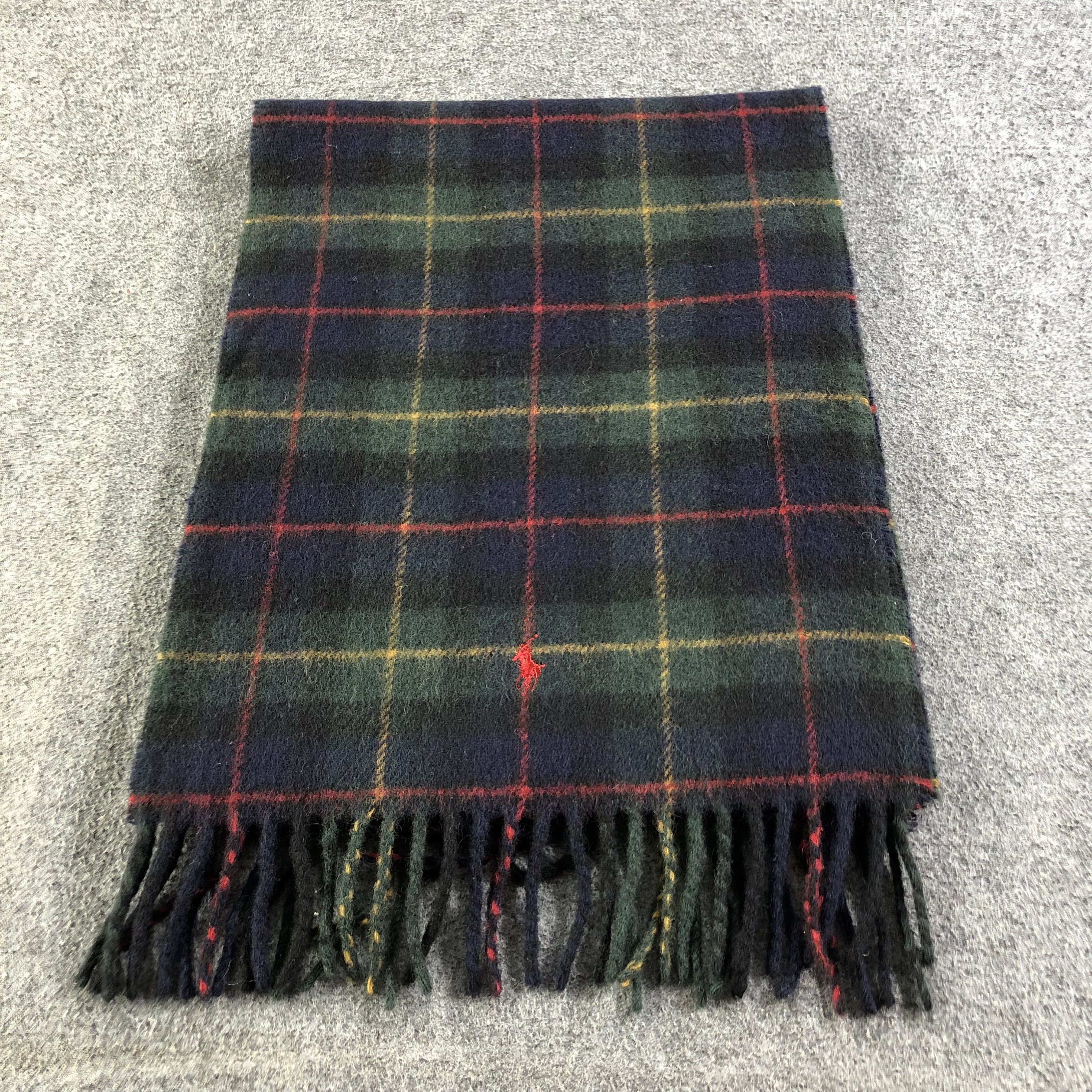 Polo Ralph Lauren Polo Ralph Lauren Tartan Wool Scarf Muffler V1204 Size ONE SIZE - 2 Thumbnail